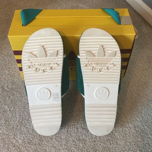 Green Gucci x Adidas GG Platform Sandals - Picture 5 of 5